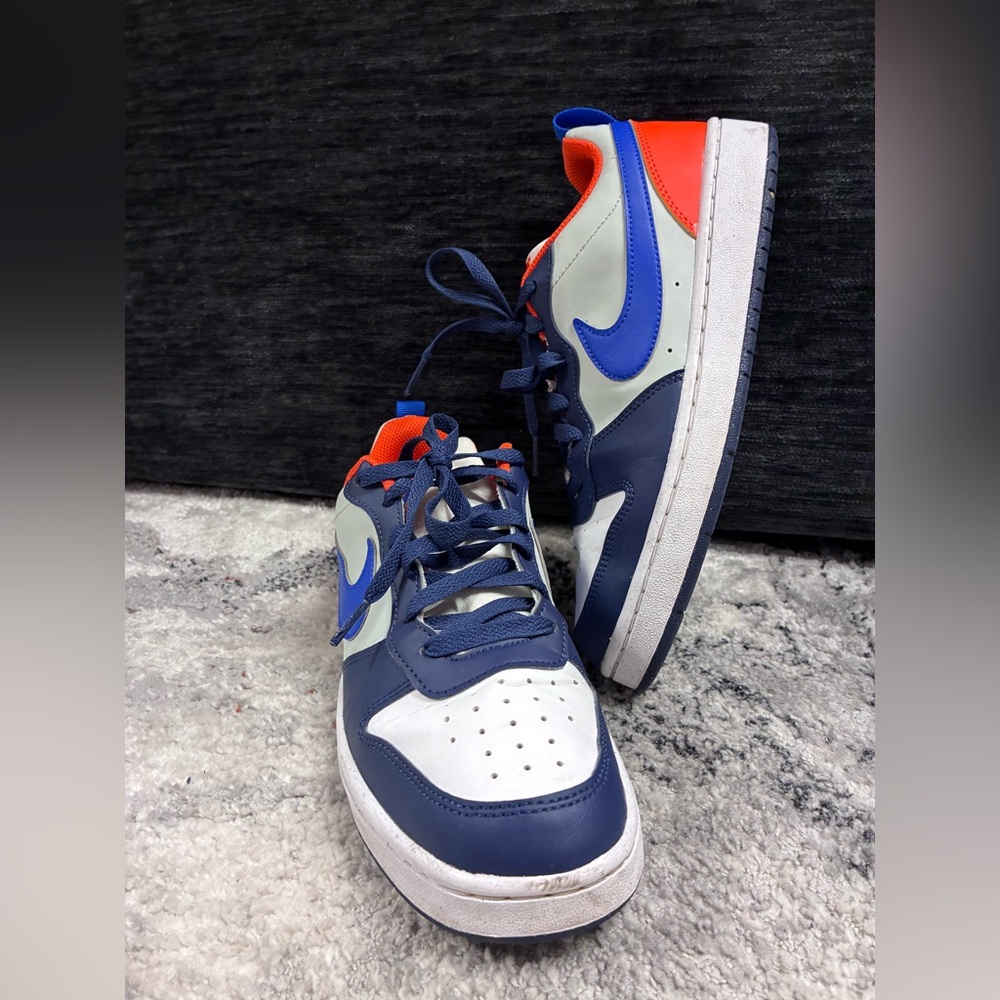 Sz. 7Y “Big Boys”Nike Court Borough Navy / Orange Light Silver Hyper Royal - Picture 3 of 15